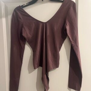 Giani Bernini Deep Mauve Long Sleeve Bodysuit